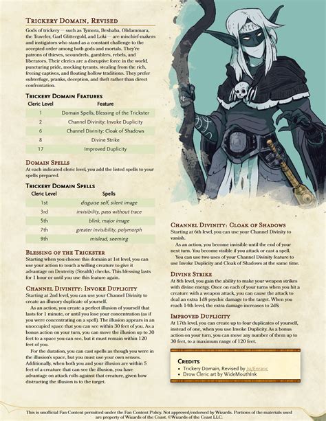 cleric trickery domain spells 5e.